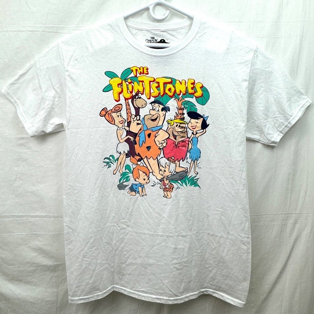 Warner Bros The Flintstones Wilma Fred Betty Barney Tee Unisex L White